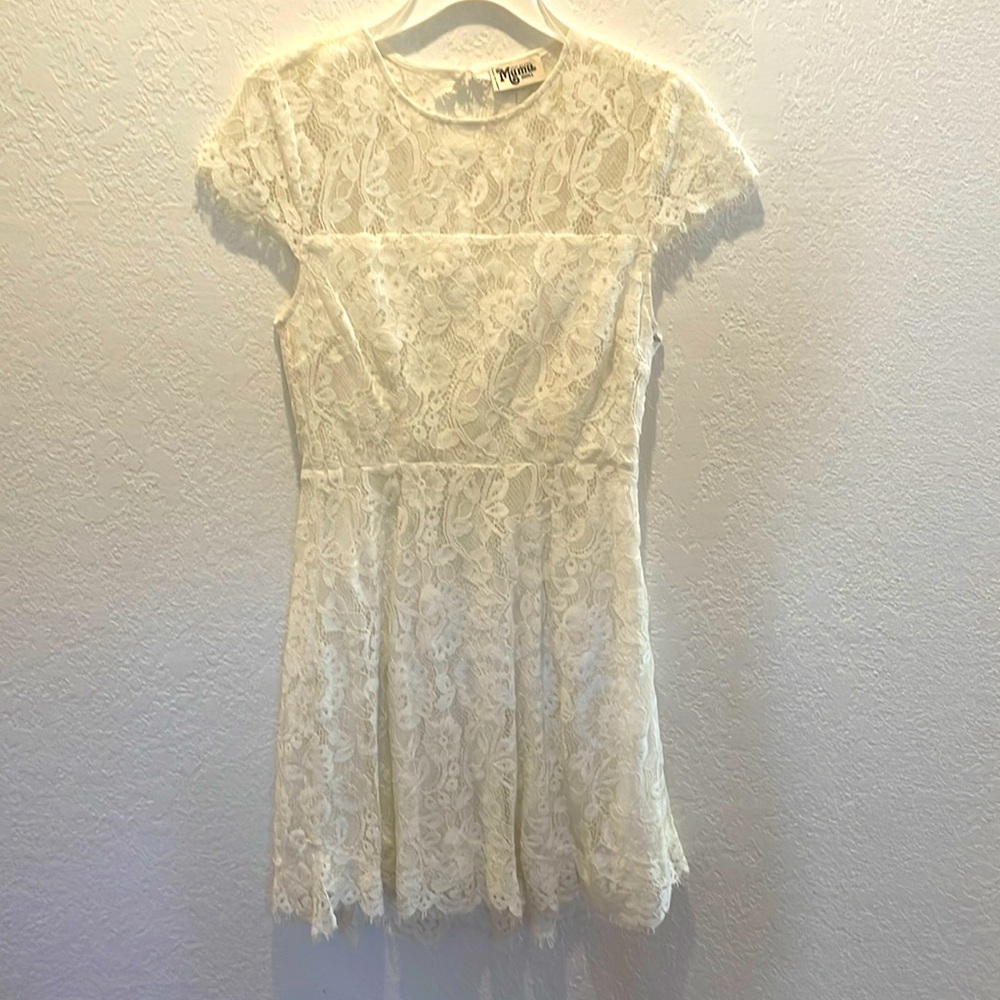 Show Me Your MuMu, dress, white, lace, small